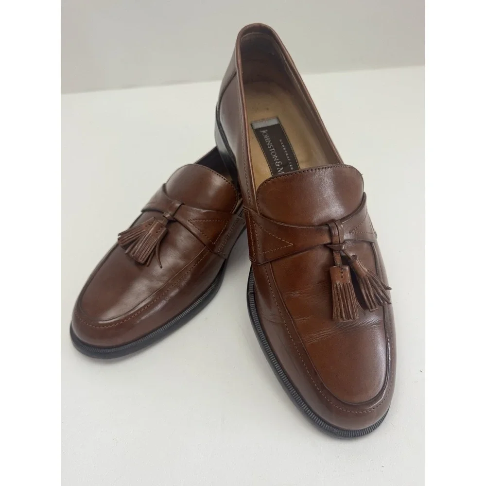 Johnston & Murphy Brown Tasseled‎ Slip On Loafers Dress Casual Shoes 8.5 Medium